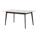 Bari Dining Table 150cm White Stone Pattern/Dark Wood