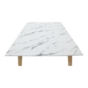 Bari Dining Table 150cm White Stone Pattern/Rubber Wood