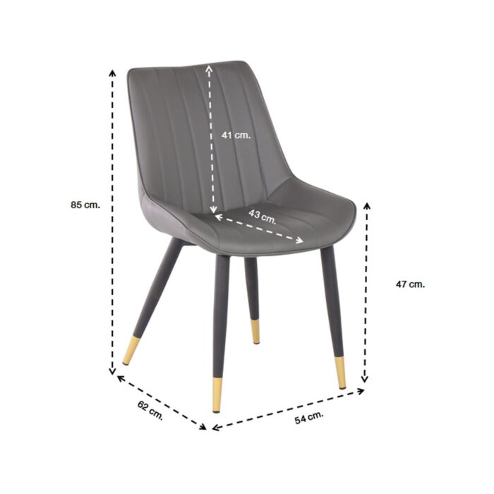 Ladela Dining Chair - Gold/Black/SL Grey