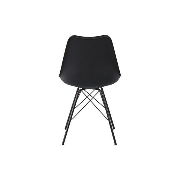 Ashira Dining Chair - Black Steel Leg - Black/Light Grey Fabric