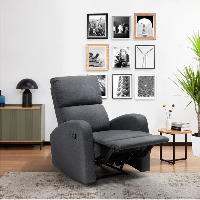 Zixar Recliner 1 Seater - Grey Fabric - 1RE