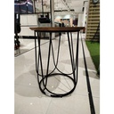 Sanity End Table D40 - Black Leg - Natural Wood