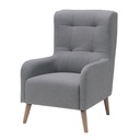 Allida Arm Chair - Natural Wood Legs - Grey