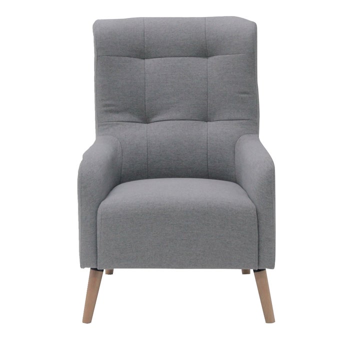 Allida Arm Chair - Natural Wood Legs - Grey