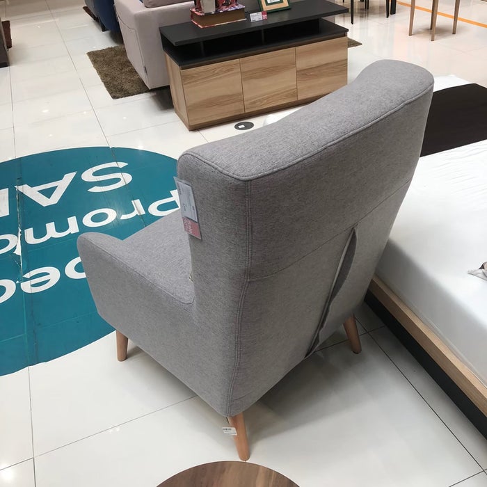 Allida Arm Chair - Natural Wood Legs - Grey