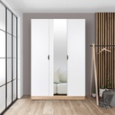 Havin Wardrobe 120cm - Solid Oak/White