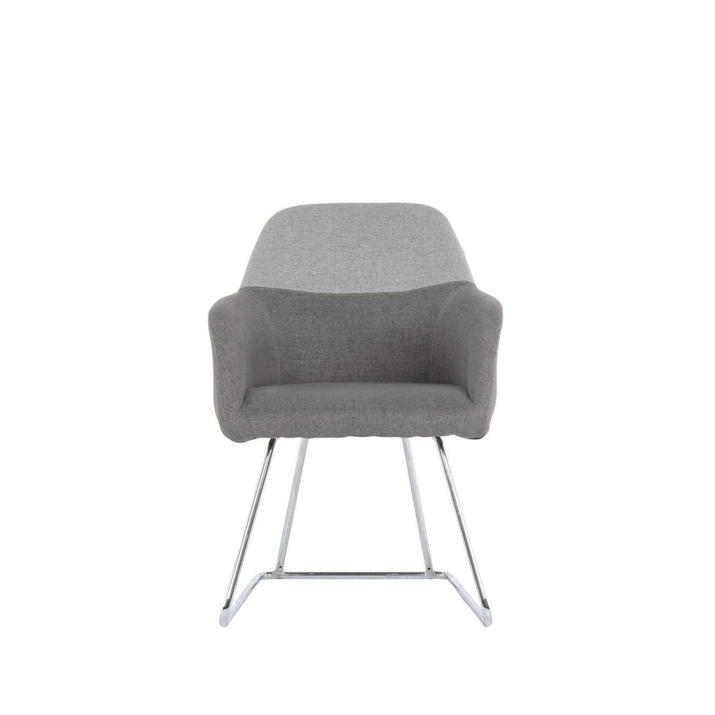 Layne Arm Chair - Chrome/Light Grey Fabric/Dark Grey