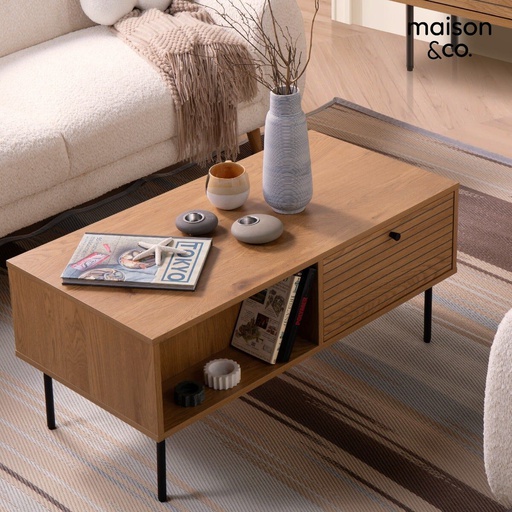 [19233662] Seaforth Coffee Table -Black Steel/Natural Printing