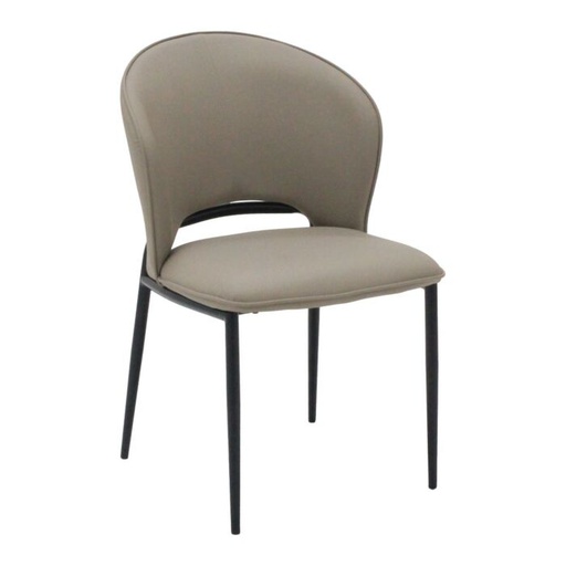 [19233963] Vefella Dining Chair-Black Steel/SL Gray